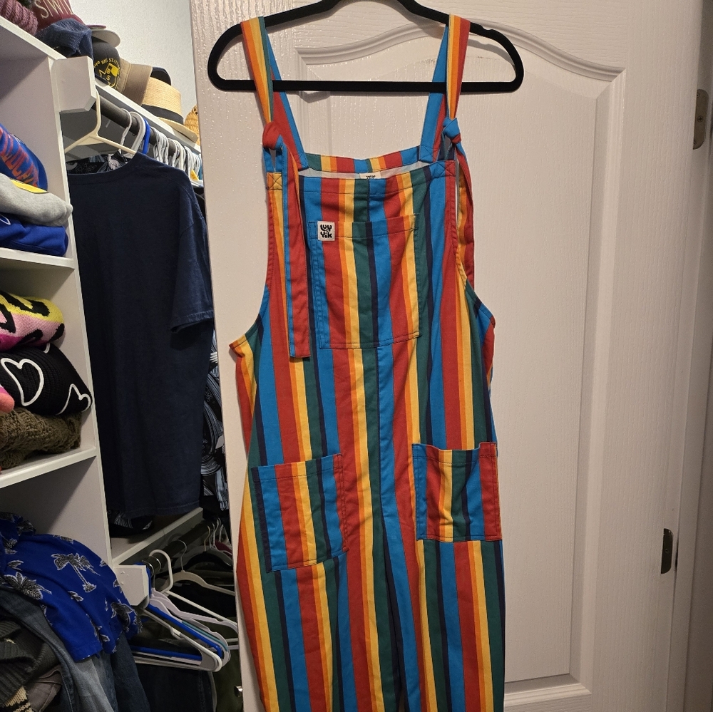 Lucy And Yak Rainbow Stripe Dungarees